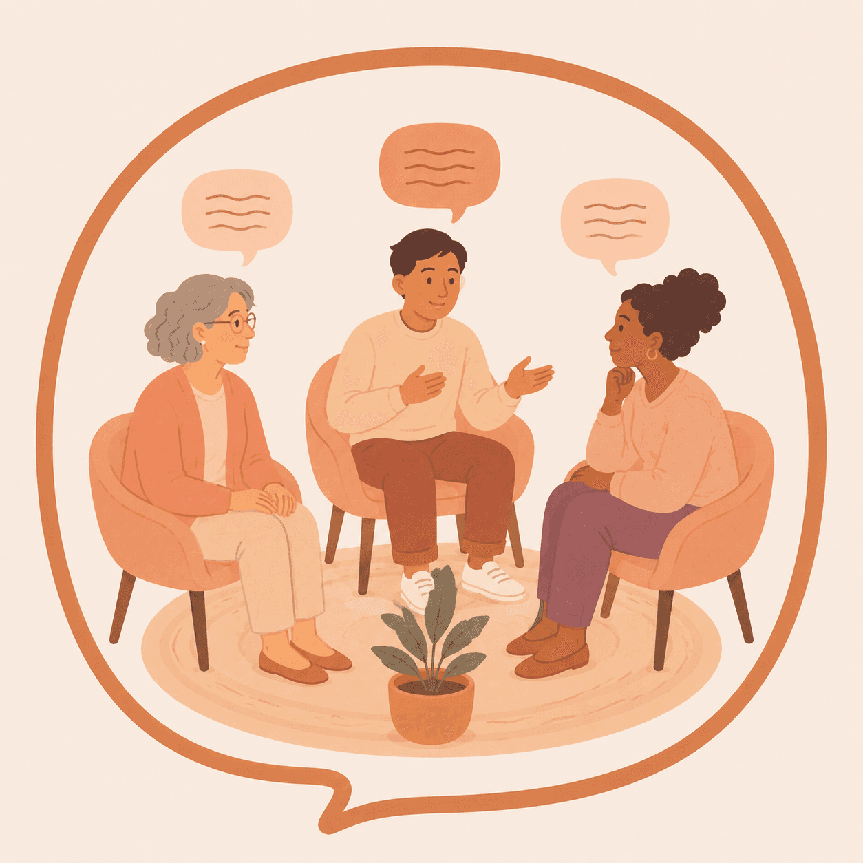 Kind Whisper digital communication illustration